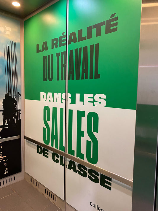 Habillage d'ascenseur - Collège La Cité