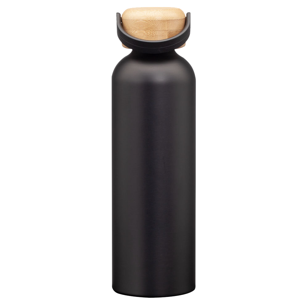 Bouteille avec finition mate et couvercle à vis en bambou