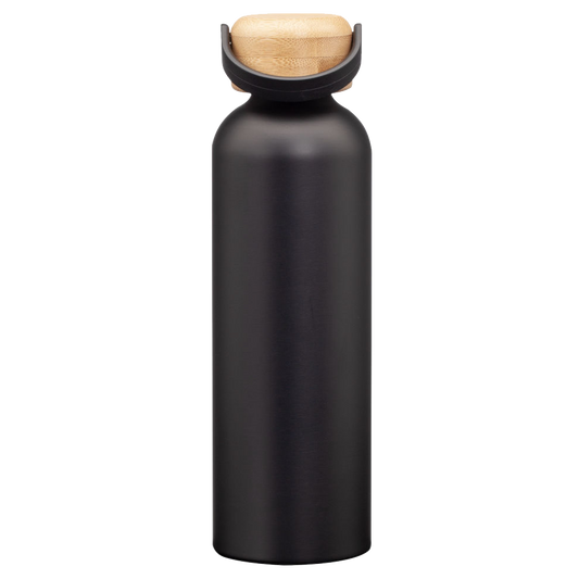 Bouteille avec finition mate et couvercle à vis en bambou