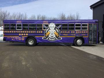 Lettrage d'autobus - École de hockey Phaneuf Dunn