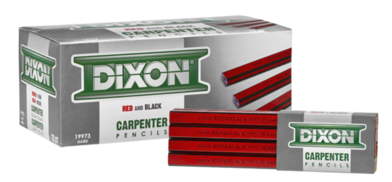 Crayons de charpentier industriels rouges et noirs