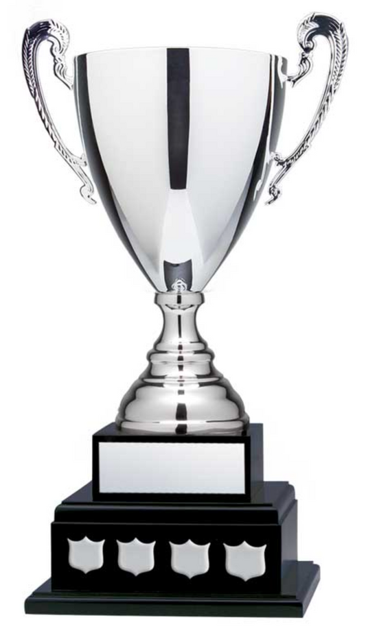20″ Annual Cup, Silver on 2 Tier Wooden Base