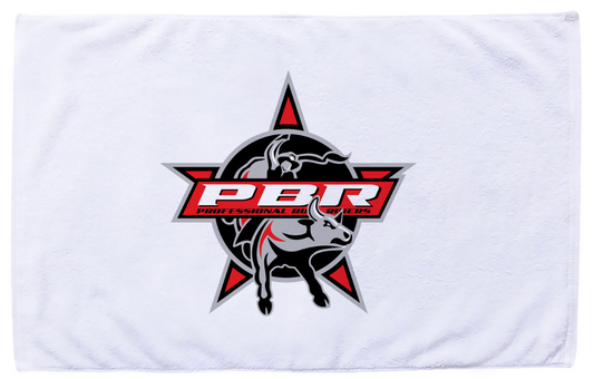MaxxColor white promotional rally towel (11″ x 18″)