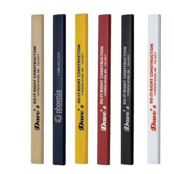 Red and black industrial carpenter's pencils